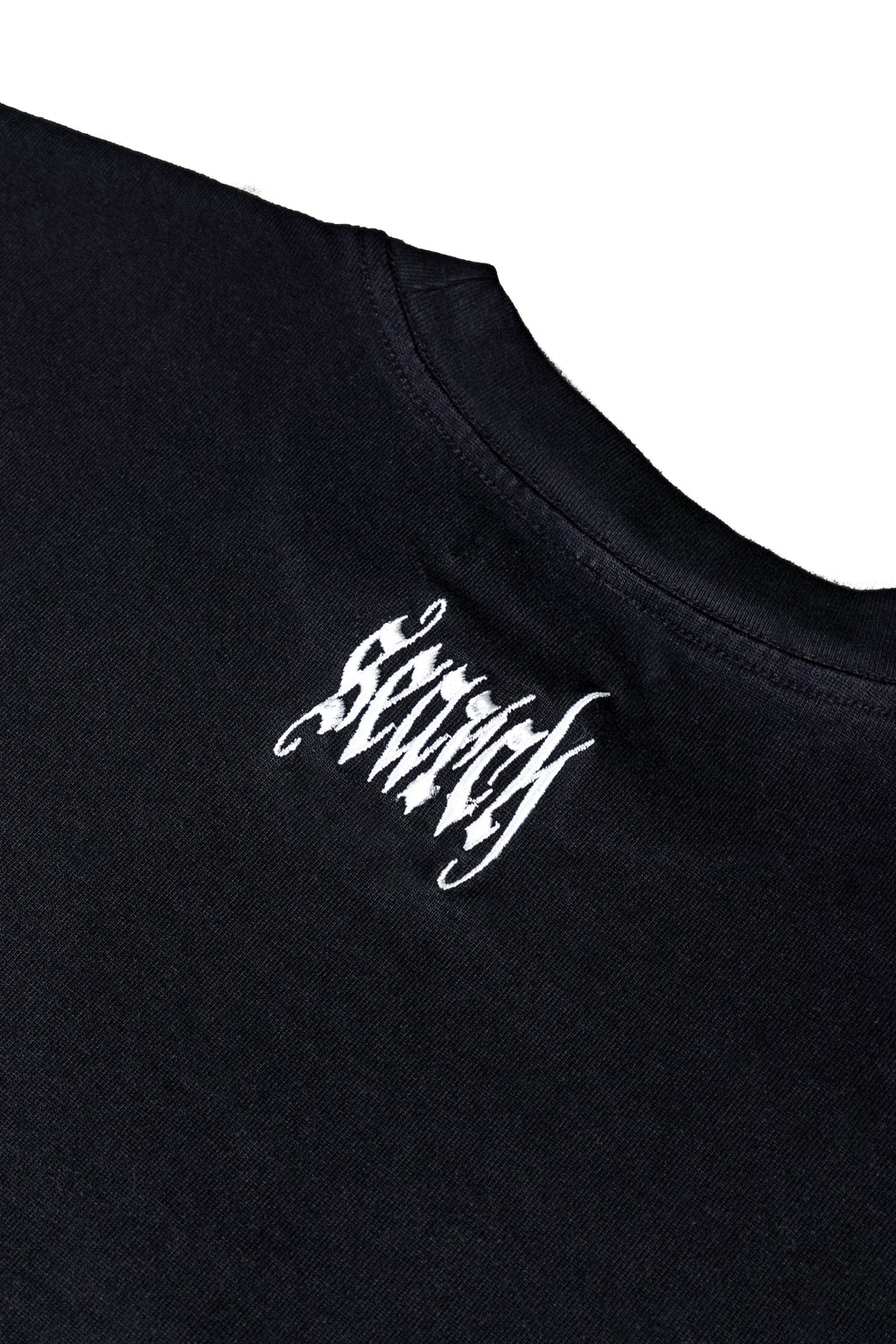 TATTED DOUBLE SHIRT: BLACK